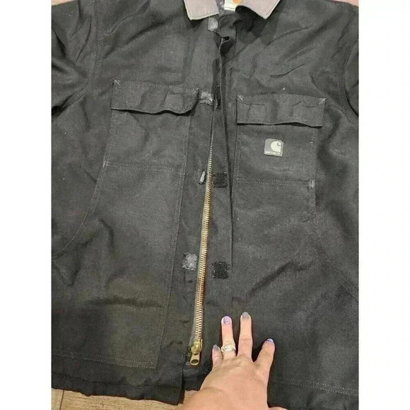 Carhartt Chocolate Black Santa Fae Jacket Size Large RN4806 C55 Black Grey - Picture 8 of 10